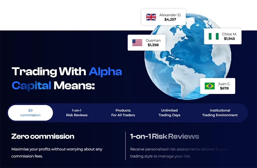 Captura de la web Alplha Capital