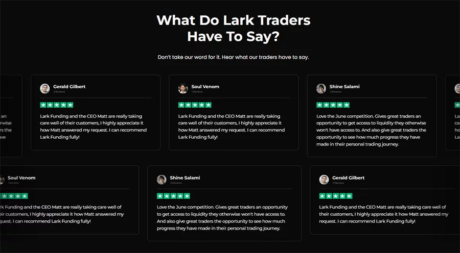 Captura de web Lark Funding